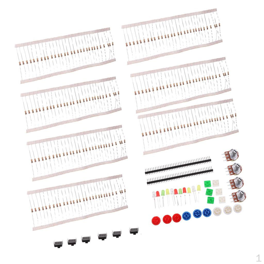 Electronics Parts Component Kit - for Compatible Buttons Switches LEDs