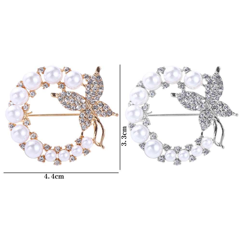 Trend Circle Butterfly Brooch Элегантные круглые броши со стразами Свадебный подарок