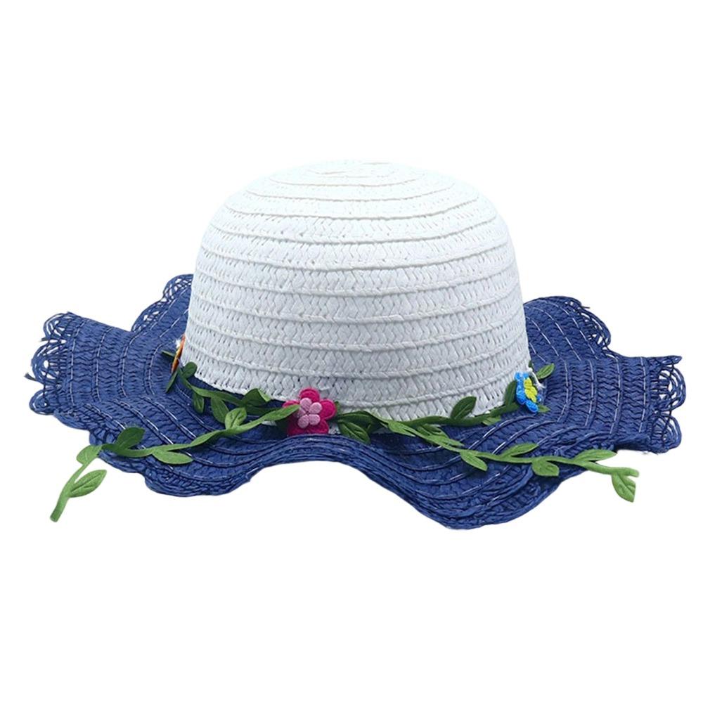 Flower Decoration Sun Hat Wide Brim Beach Hat Sweet Straw Hat Beach