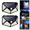 1/2/4/8 PCS 100 LED Solar Power Wall Light 1200mAh IP65 Waterproof Motion Sensor Wall Lights For Garden Outside Decoration