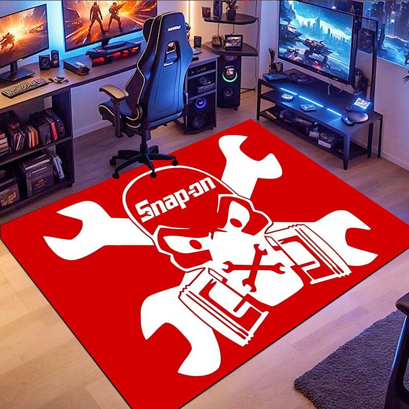 Snap-on Tools Patterned Rug, suitable for living room, bedroom, game room, computer room and home décor.