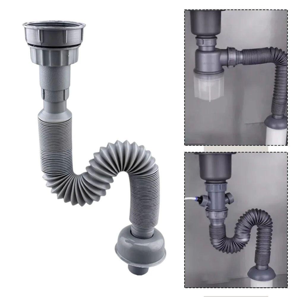 1 Set PVC Kitchen Sink Drain Pipe Replacement Drain Pipe Accessories  for 32/45/56mm Interface
