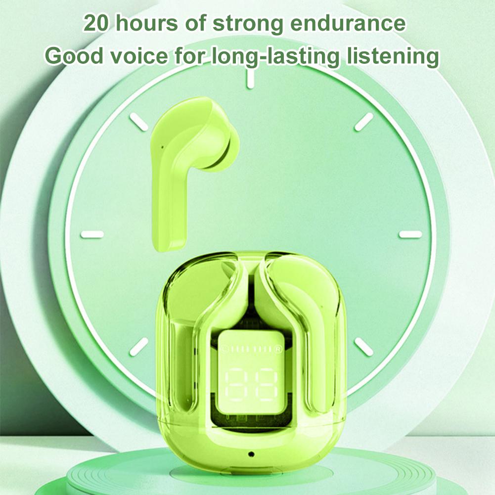 BT30 ENC Беспроводные наушники Bluetooth 5.3 с шумоподавлением Hi-Fi стереонаушники Цифровой дисплей Прозрачный зарядный чехол TWS Спортивные музыкальные наушники