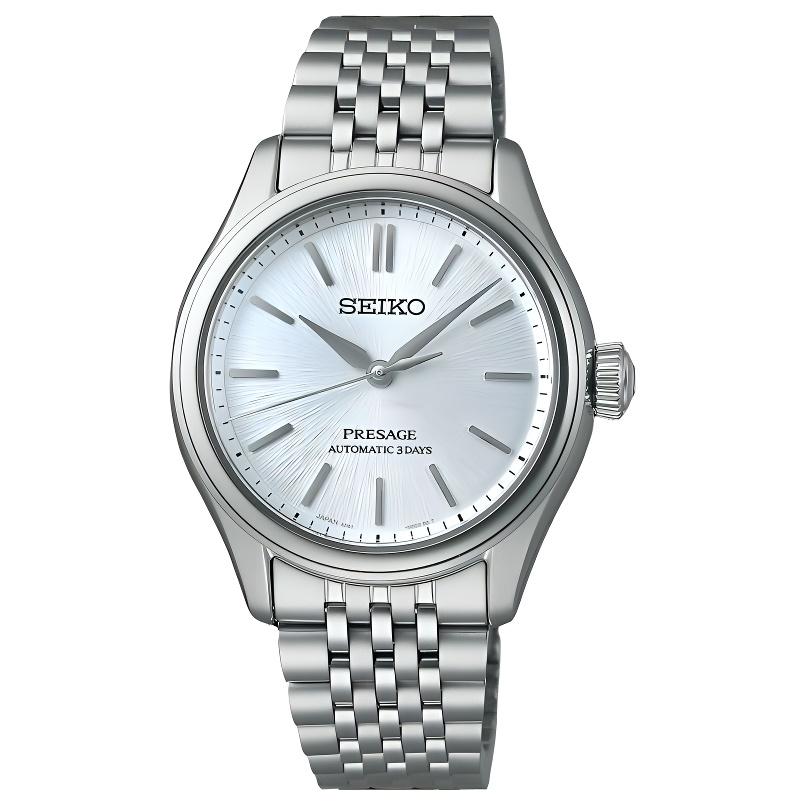 Seiko Часы Presage Navigation с автоматическим механическим механизмом и ремешком из нержавеющей стали 36 мм SARX129