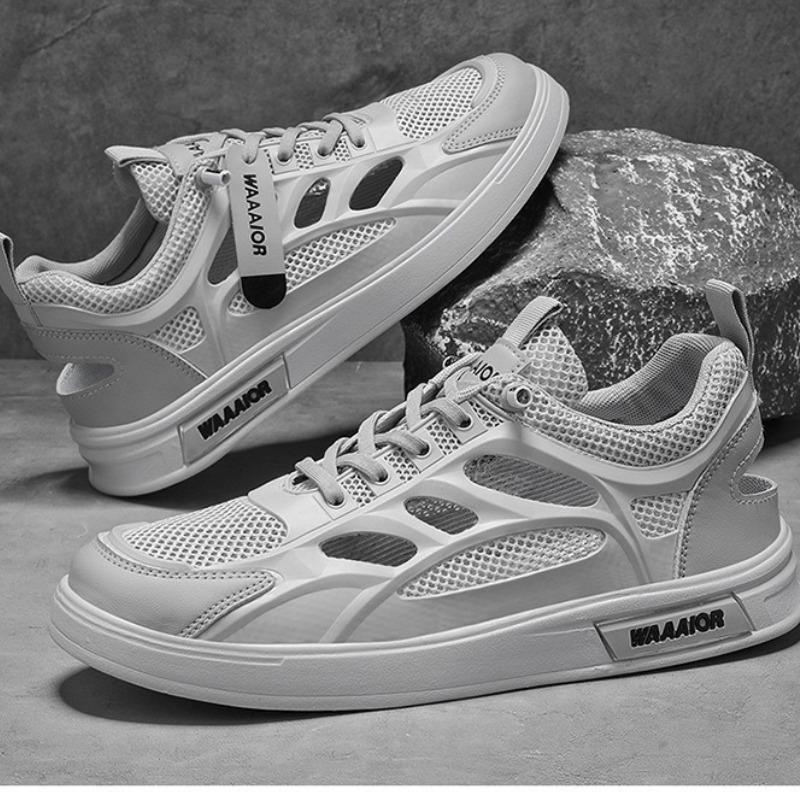 Новая мужская удобная спортивная обувь повседневная обувь дышащая удобная летняя новая с перфорацией универсальная белая сетка