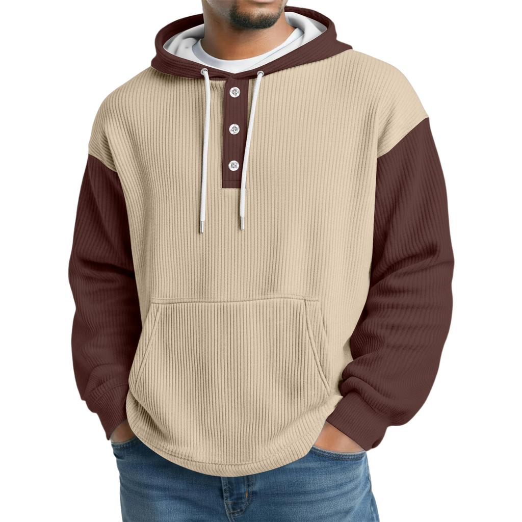 Men's Knit Hooded Sweatshirt Casual Long-Sleeve Sweatshirt