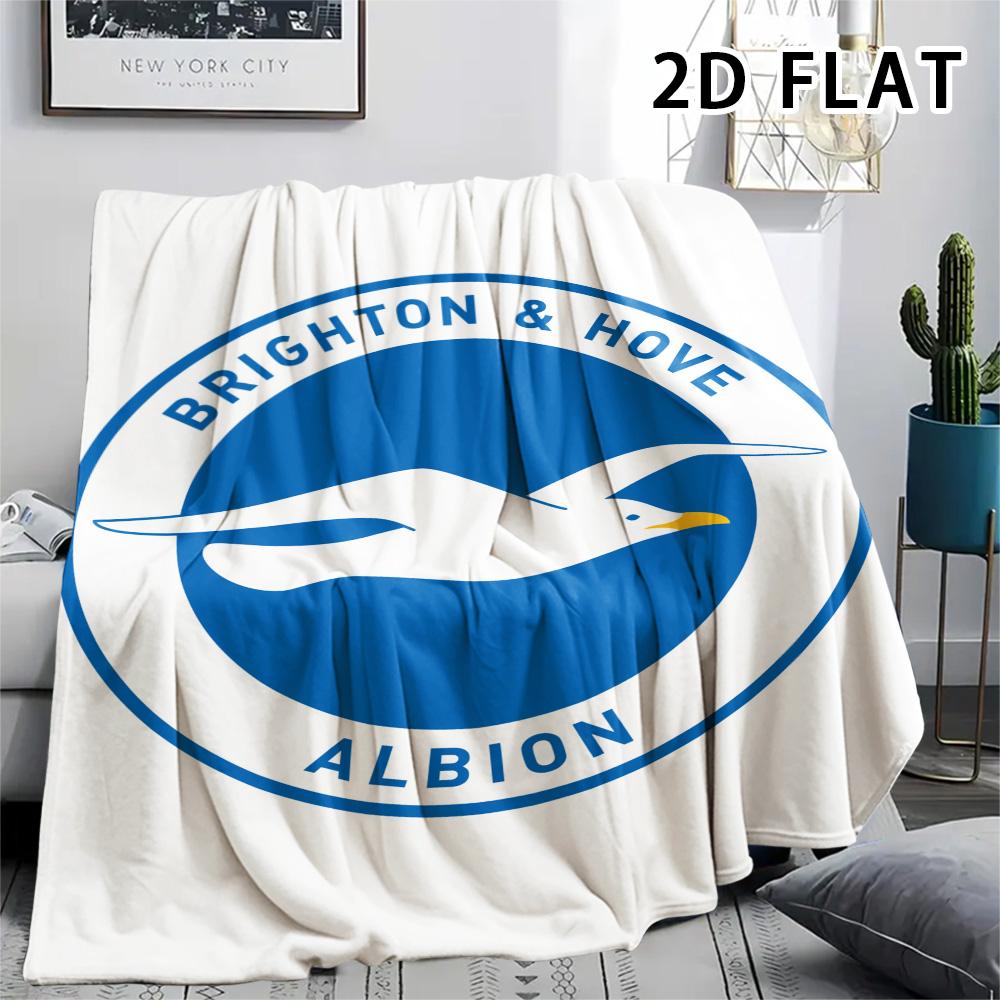1Pc Brighton Print Flannel Blanket, High quality Comfortable for All Seasons, Home Decor, Warmth and Comfort, Perfect for Christmas Gifts