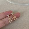 Sweet Bow Love Zircon Stud Earrings Female Design Sense Niche Personality Unique Fashion Versatile Earrings