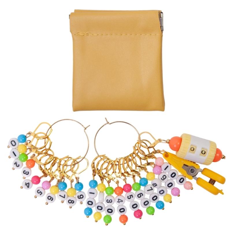 10 шт. Маркер для петель с номером, Шарм-маркер для петель с замком, Маркер для петель для вязания крючком с счетчиком рядов, Ножницы для вязания