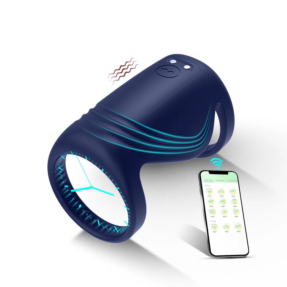 Носимый рукав для пениса, кольцо на член, вибратор, секс-игрушки для взрослых, вибрирующие кольца, тренажер для задержки пениса, стимулятор, мужские сексуальные игрушки