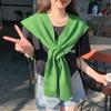 Knitted Cross Shaped Shawl For Women In Spring And Summer Solid Color Simple And Versatile Student Shoulder Fake Collar Scarf