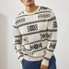 Men's Diamond Fashion Warm Knit Long Sleeved Pullover Sweater