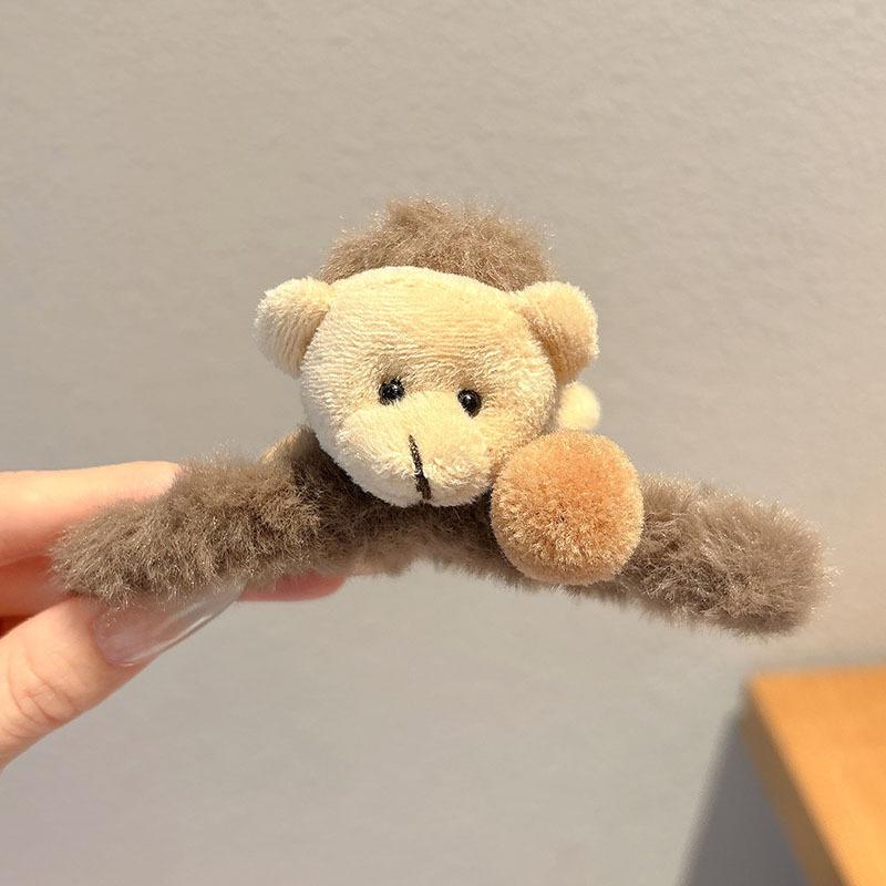 Мультяшный плюшевый зажим-краб для волос женский большой зажим с высоким уровнем чувства заколка для волос осень и зима зажим-акула для волос на затылок милый головной убор