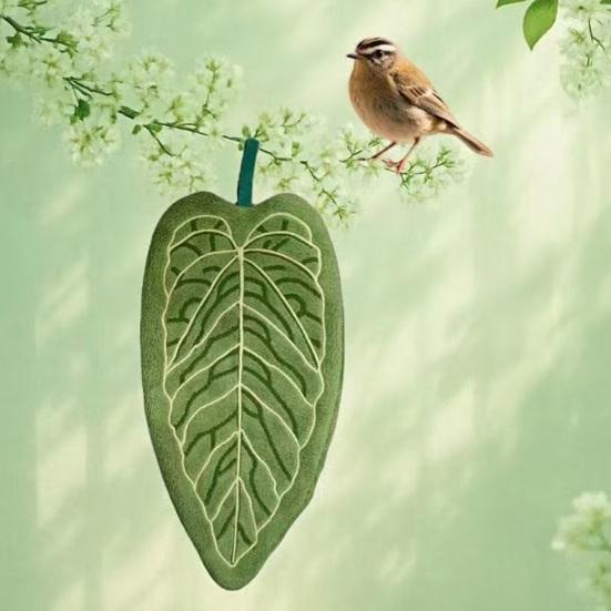 Полотенце для рук в форме листа Впитывающее полотенце для рук с петлей для подвешивания Декоративное полотенце-зеленый лист для вытирания рук Использование на кухне и в ванной