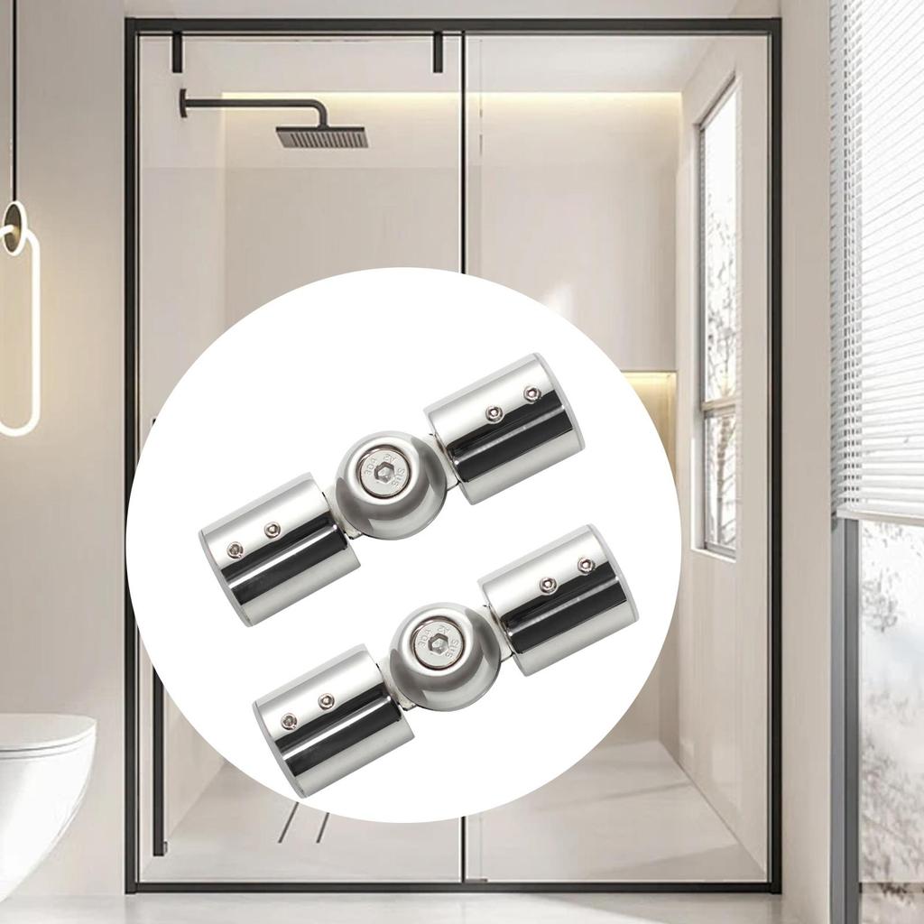 2Pcs Rod Corner Connector Hinged Elbow Connector Shower Room for Bay Window Curtain Rods Heavy Duty with Screws Adjustable