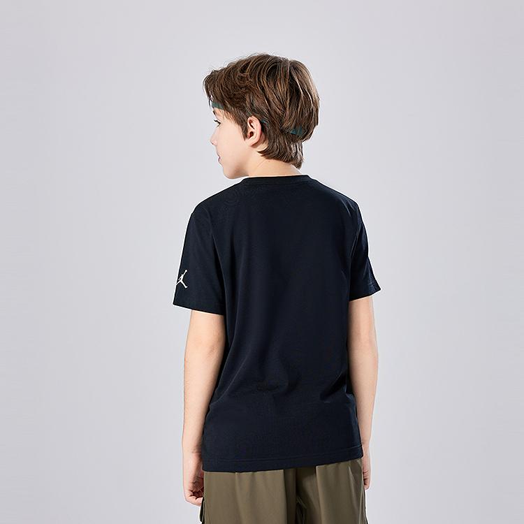 Jordan Футболка Phantom Удобная Короткий Рукав Детские топы Черный JD2432115