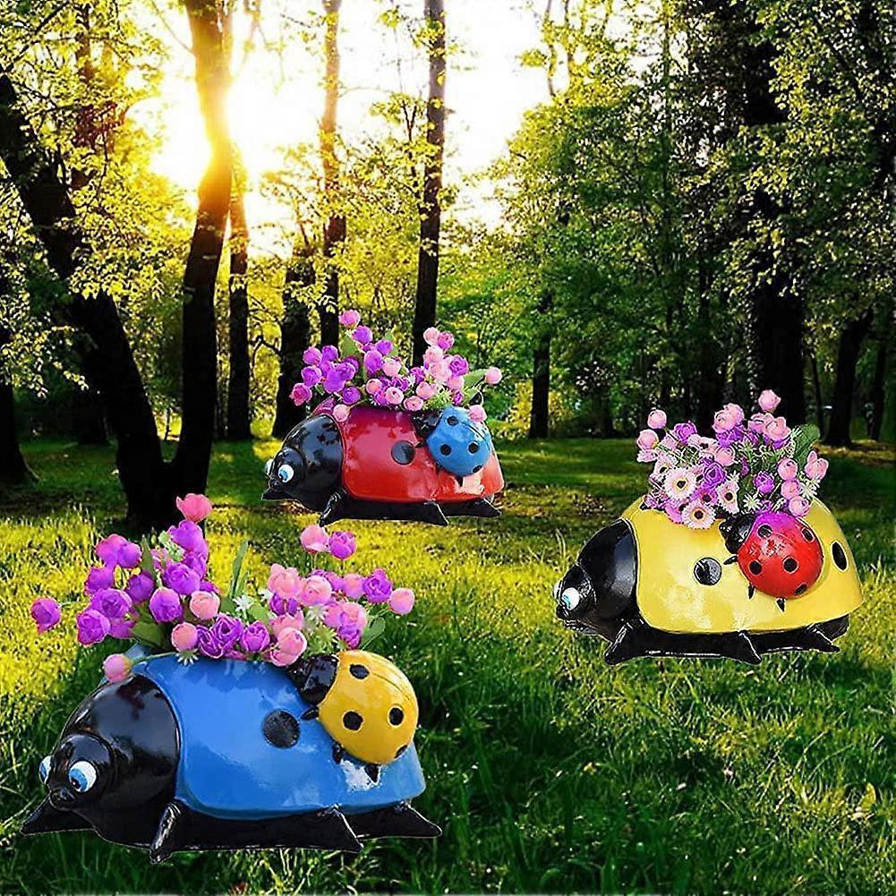 Ladybug Plant Pot, Cartoon Ladybug Shaped Planter Flower Pot Decorative Succulent Pot Garden Bonsai
