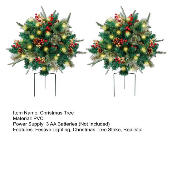 Освещенная рождественская елка, стойка для праздничных кашпо на батарейках, украшение 16 дюймов, искусственная рождественская сосна