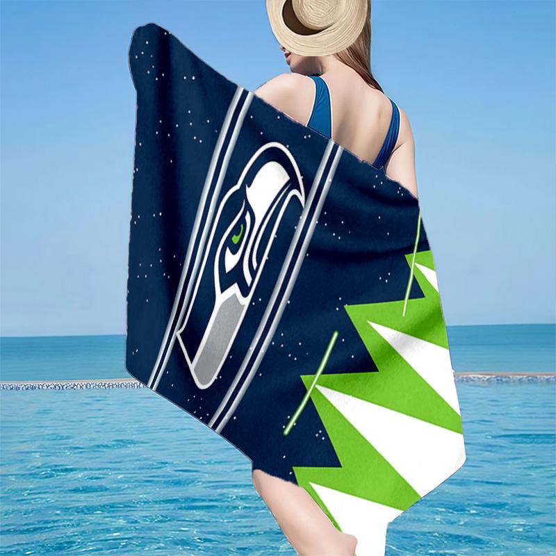 Seahawks Team Spirit Microfiber Beach Towel, Lightweight And Quick-Dry, for Summer Travel, Beach Essential, Swimming Pool