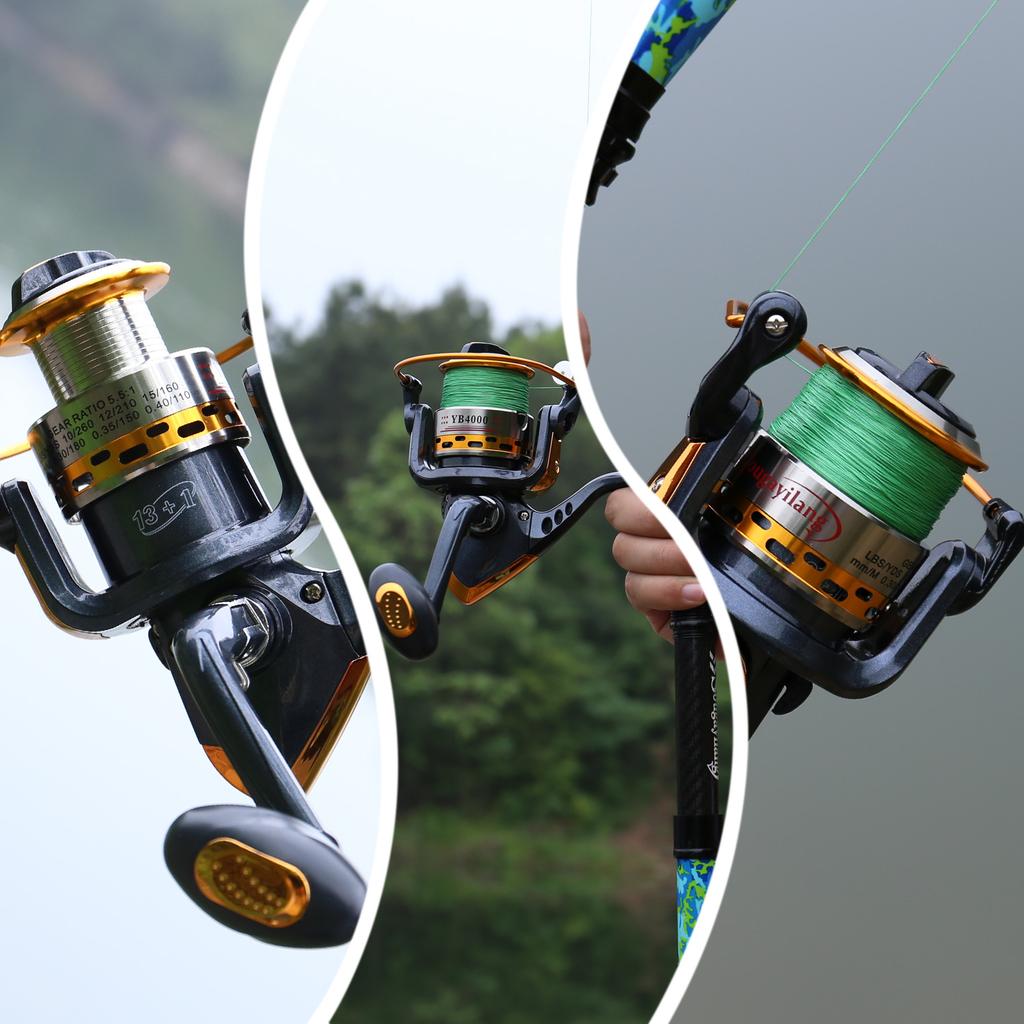 Телескопическая спиннинговая удочка с набором спиннинговых катушек 13 + 1BB Портативная спиннинговая удочка, набор для комбинированной удочки для окуня