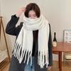 Tassel Wool Scarf Plush Long Shawl Retro Winter Cashmere Scarves  Student
