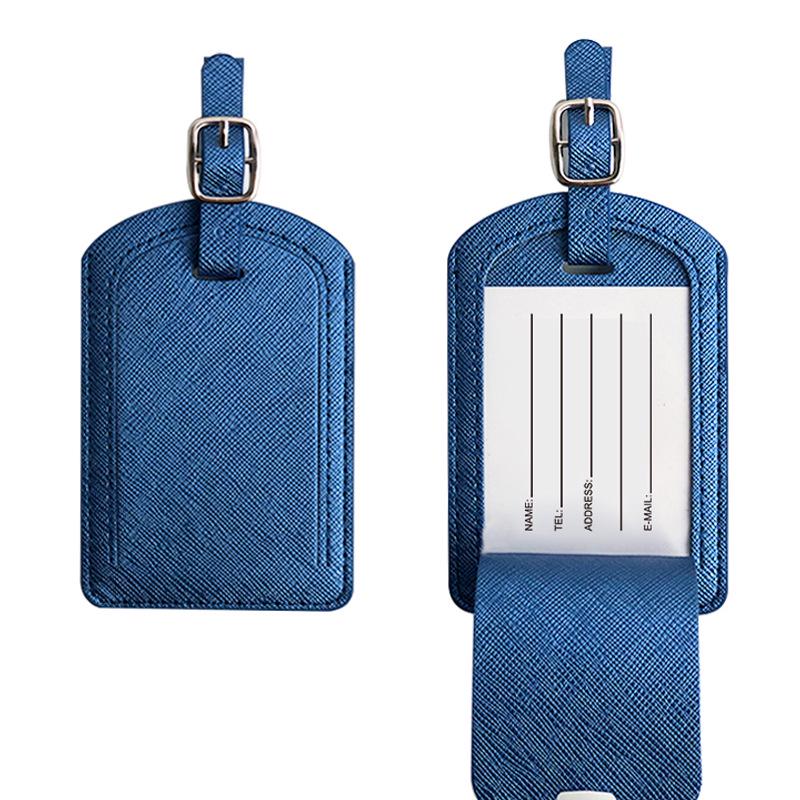 Бирка для багажа из искусственной кожи с разноцветным крестообразным узором и двухслойной окантовкой