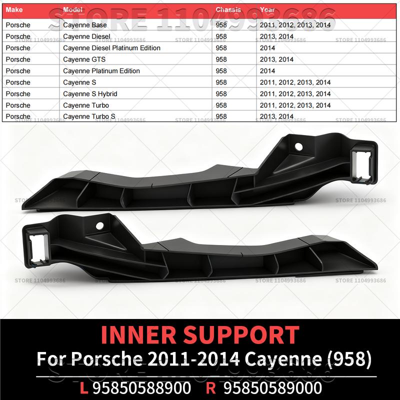 For 2011 2012 2013 2014 Porsche Cayenne (958) Front Bumper Inner Support Left Right OEM 95850588900 95850589000