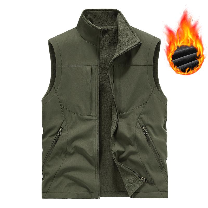 Men's Double-sided Velvet Vest with Warm Vest for Autumn and Winter, Casual Plus Size Camisole Jacket