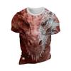 Men‘s T-Shirts 3D Dragon Print Short Sleeve Casual O Neck Pullover Street Outdoor Tops Tee Outdoor Sportshirt Oversized Clothing