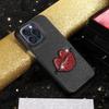 Чехол для телефона из искусственной кожи с красным узором в виде губ для iPhone16 15 14 13 12 11Pro Pro Max Plus Mini X XR XS Max7 8 Series, противоударный чехол
