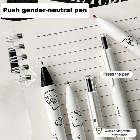 6 шт. гелевая ручка, удобная ручка, пресс-тип, студенческая ручка, гладкая ручка для письма, милые канцелярские принадлежности, школьная ручка