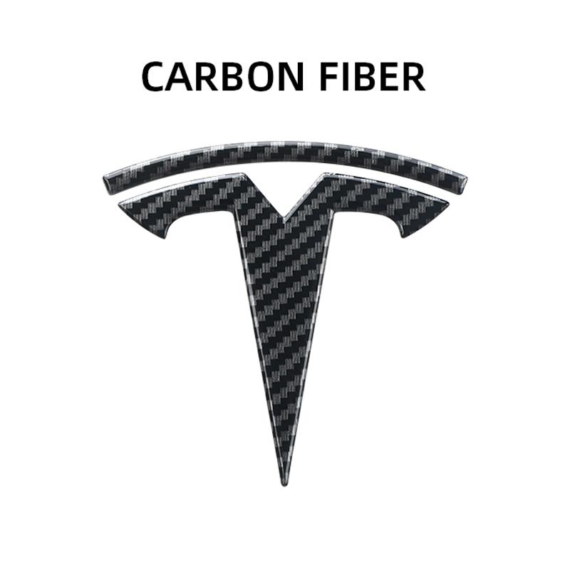 ZQEZ5 Tesla Car Front Emblem Rear Trunk Emblem Sticke for Model 3 Mode Y metal logo replacement rear and rear logos blackening