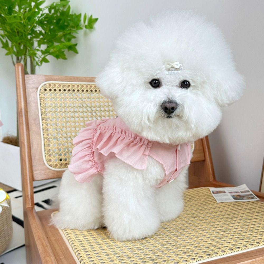 Тонкая тканевая юбка для собаки Мягкая одежда для питомца Чихуахуа Весенний жилет для собаки Кошка