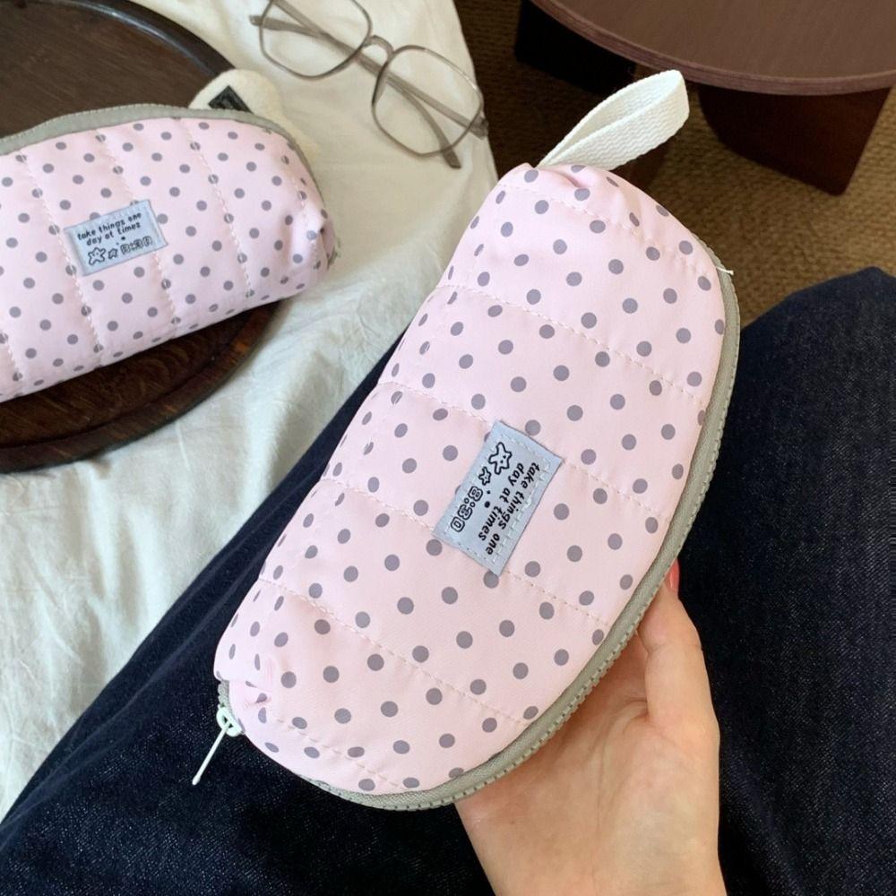 Polka Dot Print Pen Bag Multi-Layer Divided Stationery Organizer Polka Dot Pencil Case  School