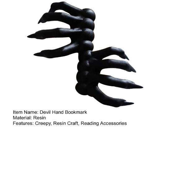 Закладка для книги «Рука дьявола на Хэллоуин» из жуткой смолы «Коготь демона» 3D-маркер для книги, украшение для рабочего стола, аксессуары для чтения, подарок на день рождения