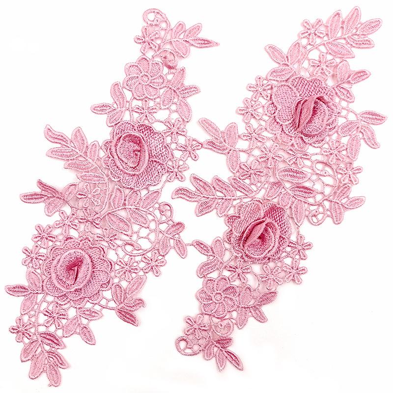Embroidery Three-Dimensional Hollow DIY Embroidery Pair Lace Lace Accessories Polyester Filamentation Applique Floating Flower