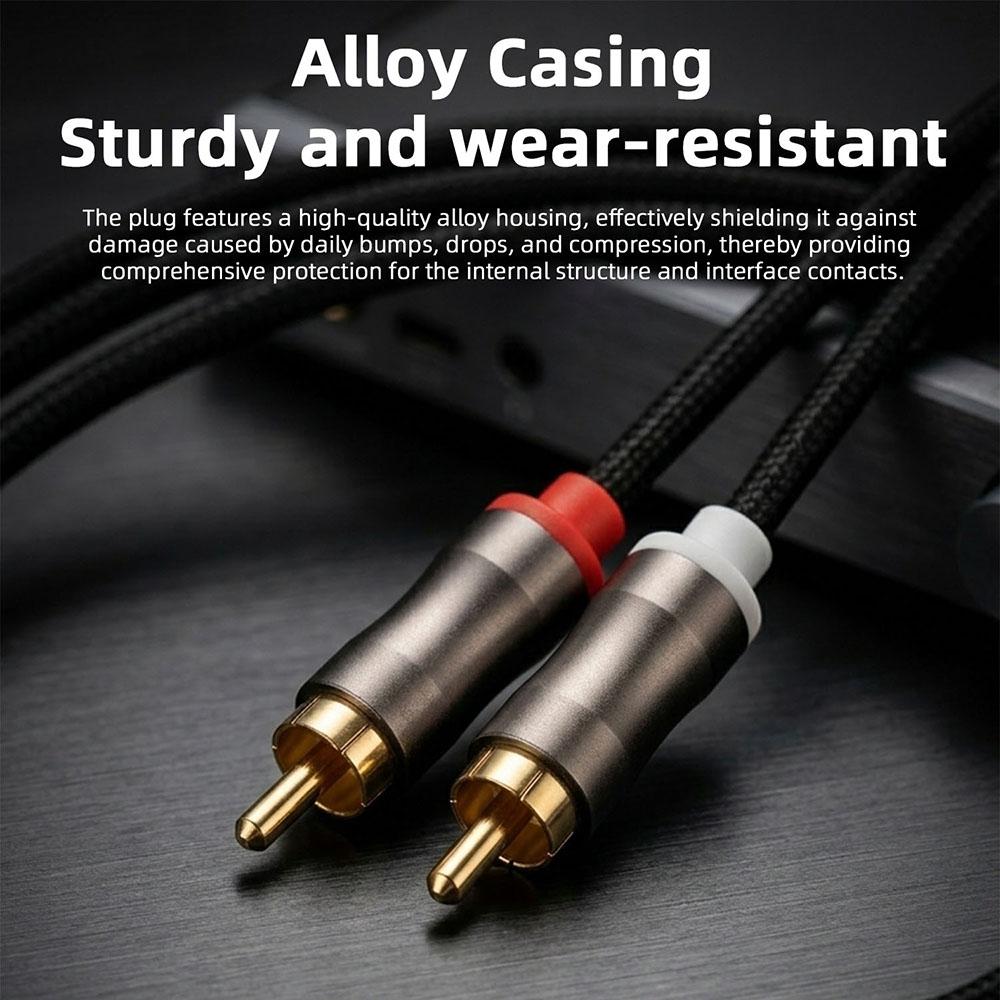 KEYSION HIFI OFC 3,5 мм на 2 RCA Аудиокабель Позолоченный Штекер Папа-Папа Стерео AUX Шнур Y-Разветвитель для Динамика Декодера Усилителя