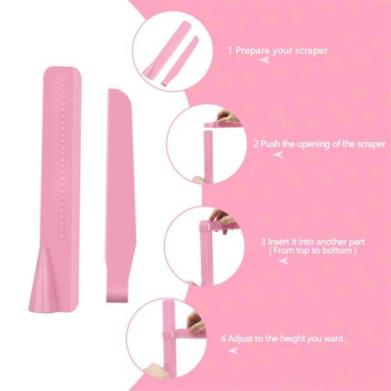 Adjustable Cake Smoother Scraper Fondant Spatula Cake Edges Smoother Food-Grade Cakes Pastry Spatula Cream Leveling Device