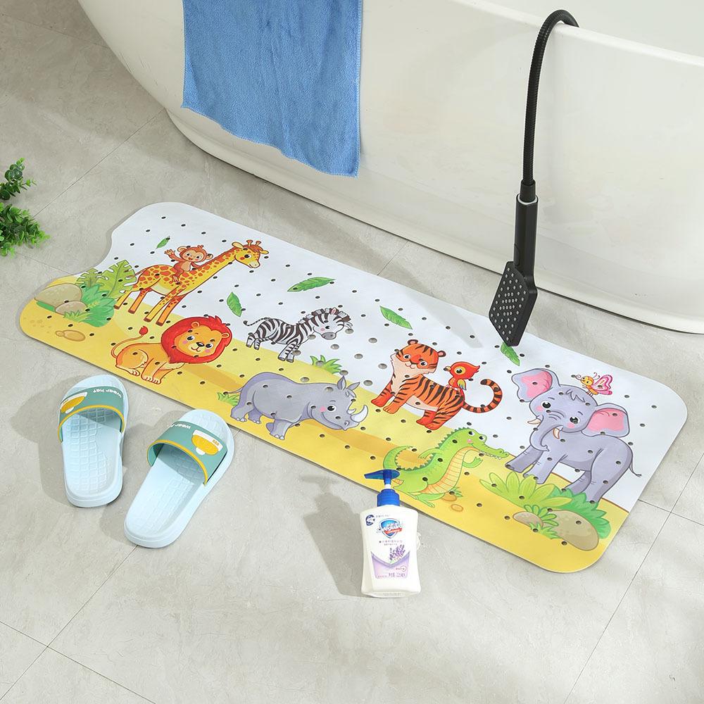 Long Cartoon Non-Slip Bath Mat, Anti-Skid Shower Bathtub Mats with Sucker, Soft Pad, Kid's Bathroom Carpet, Elder Rug, 40x100cm