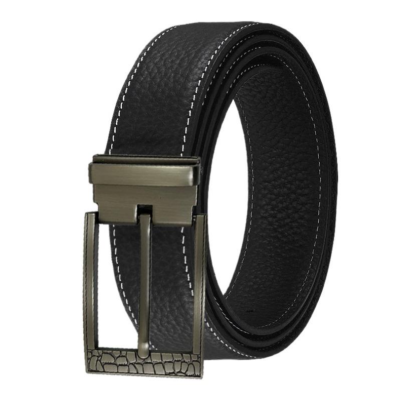 Elt первый слой узор личи натуральная коровья кожаный ремень высококачественный повседневный деловой универсальный ремень с булавкой
