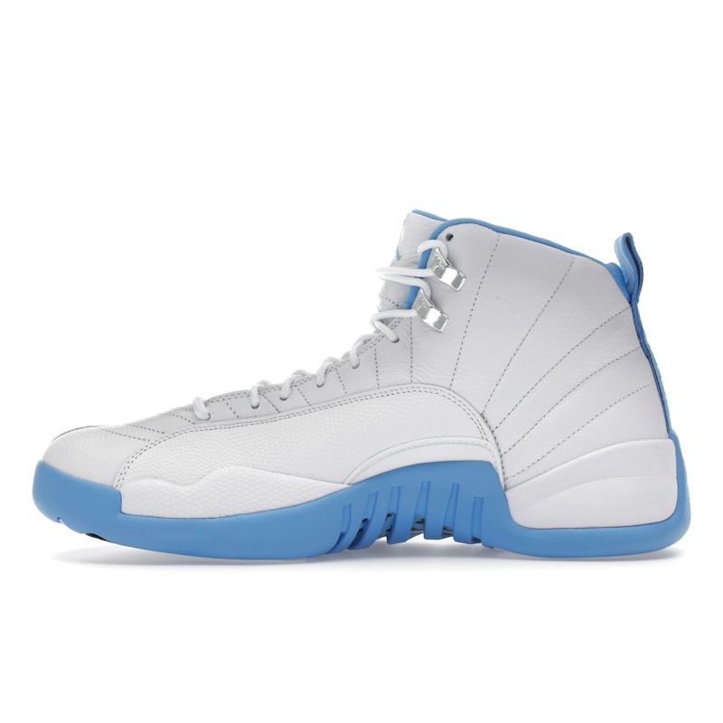 Air Jordan 12 Retro Melo 2025 Мужские кроссовки Белый Университетско-Синий Металлик-Серебристый CT8013-112