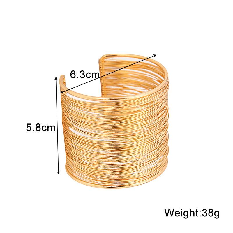 Преувеличенные многослойные открытые браслеты золотого цвета, металлические гиперболы, женские геометрические браслеты, браслеты, бижутерия