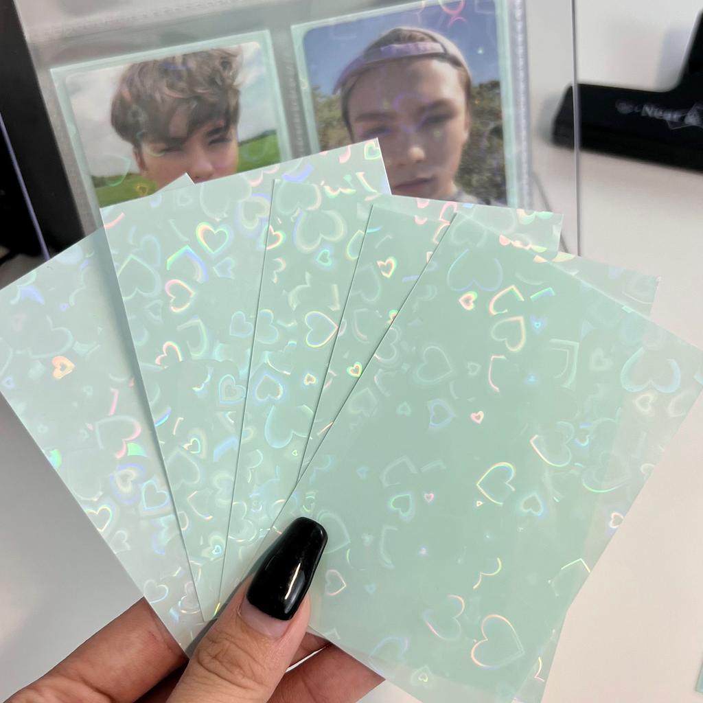 50pcs Macaron Color Photo Cover Frosted Double Layer Card Film Album Small Card Protection Case Idol Photo Card Case