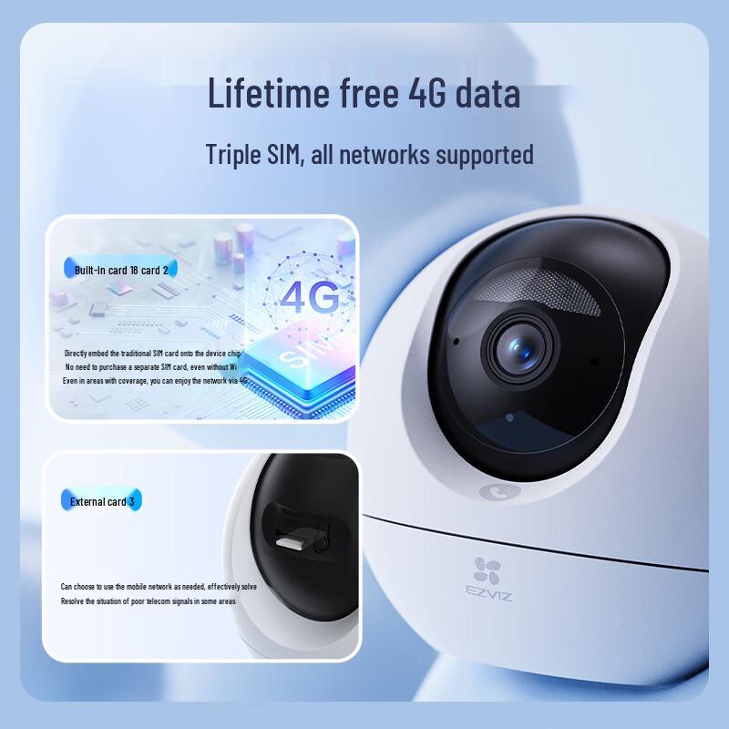 EZVIZ C6c 8MP 4G Cellular Indoor PT Camera (CN version)
