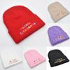 Letter Knit Cap For Adults Windproof Cold Weather Casual Accessory