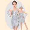 Latin Dance Dress Tassels Salsas Dancewear Sequins Fringe Dress Modern Ballroom Cha Cha Dancer Outfits for Kids Girls