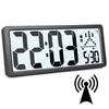 Blueekin Digital Radio LCD Large Full View Can Be Wall Backlit Alarm Loud Timer Battery Snooze Time Display Clock, Wave, Screen, Large, Compatible,