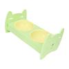 Dual Pet Food Bowl Food Grade Spill Proof Large Capacity Double Dog Cat Bowl for Small Medium Dogs Cats Green
