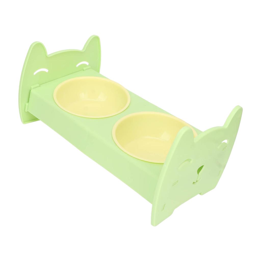 Dual Pet Food Bowl Food Grade Spill Proof Large Capacity Double Dog Cat Bowl for Small Medium Dogs Cats Green