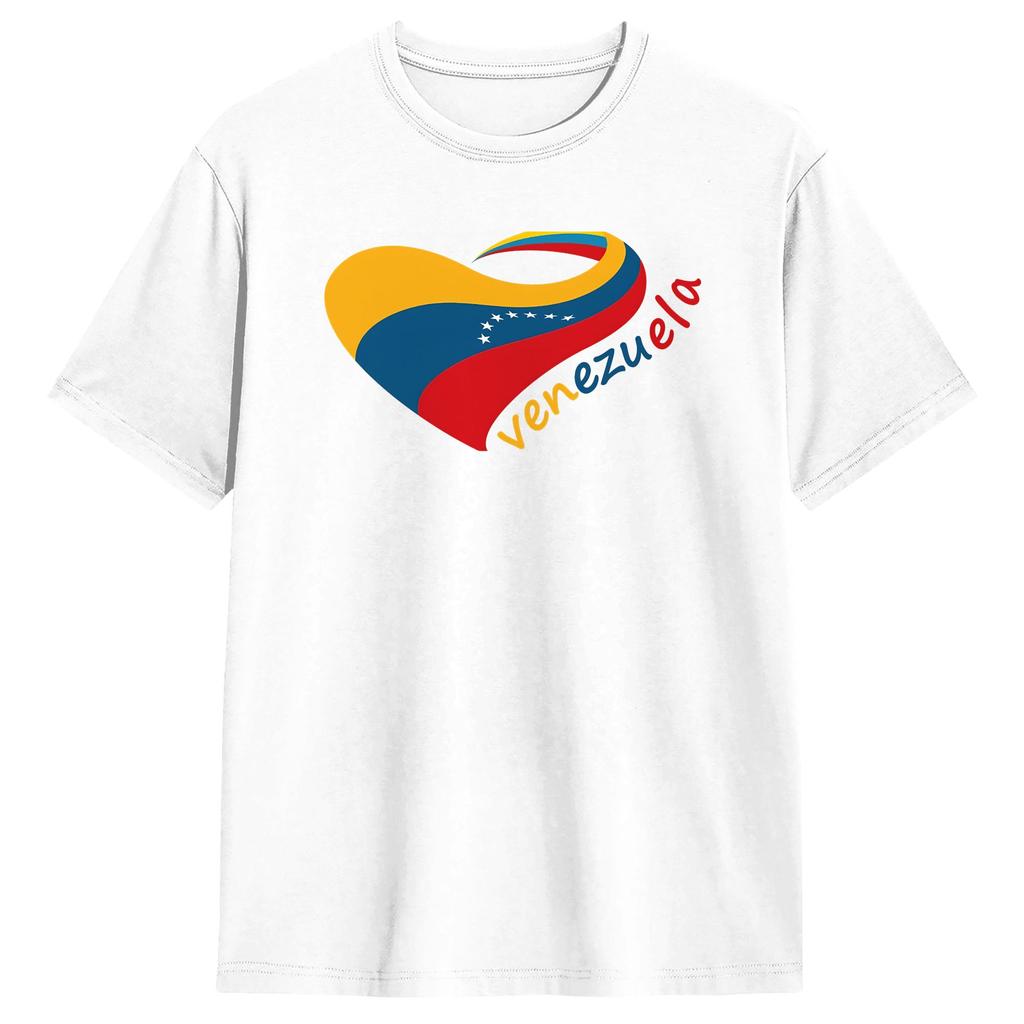 Unisex Heart Of Venezuela T Shirts Cotton Tops Summer YK Funny Short Sleeve TShirt Crew Neck Harajuku Casual Tee Shirt